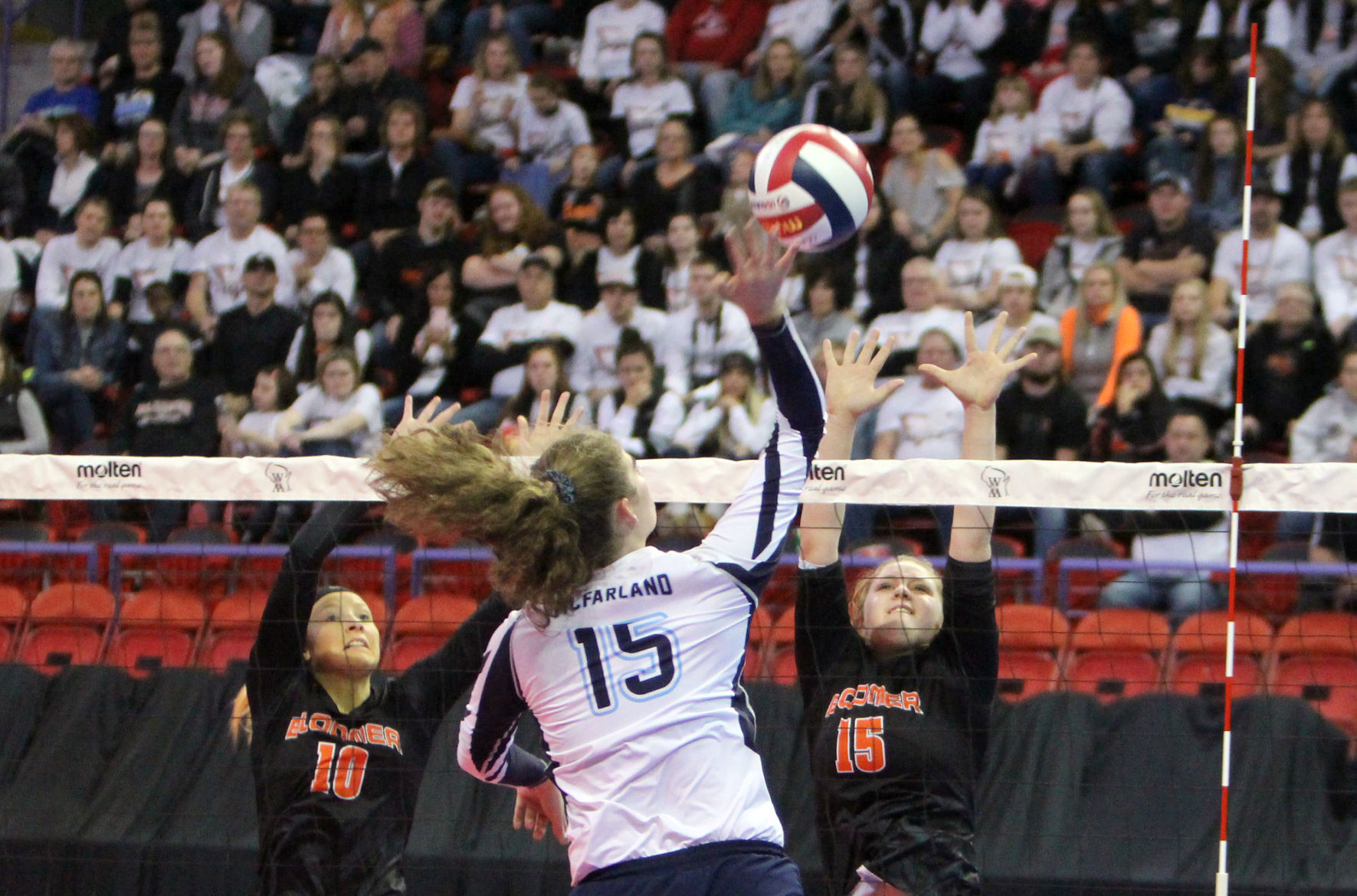 Bloomer volleyball vs McFarland 11-8-19